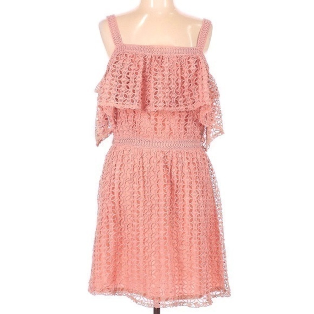 BB Dakota Women's Pink Lace Off Shoulder Sheath Dress Size 12